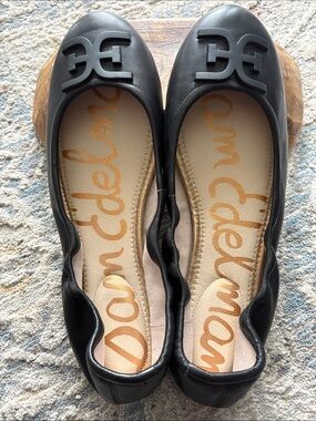 Sam Edelman Black Logo Trim Ballet Flats